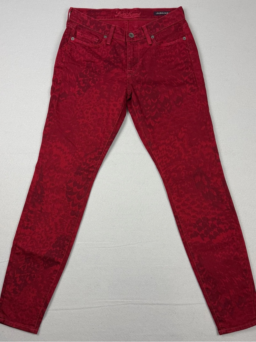 Lucky Brand Legend Sofia Women’s 26 Red Floral Print Skinny Jeans USA Made NWT